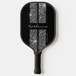 Silver Glitzer Sport Racing Streifen Elegante Pick Pickleball Schläger