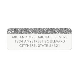 Silver Glitzer Strip Moderne Rücksendeadressen-Auf