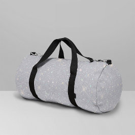 Silver Glitzer Texture White Sparkling Diamond Duffle Bag