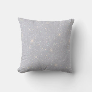 Silver Glitzer Texture White Sparkling Diamond Kissen