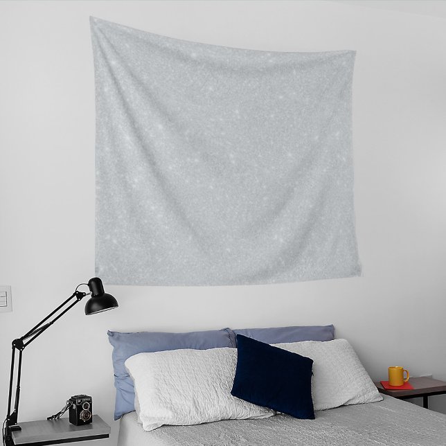 Silver Glitzer Texture White Sparkling Shiny Wandteppich (Von Creator hochgeladen)