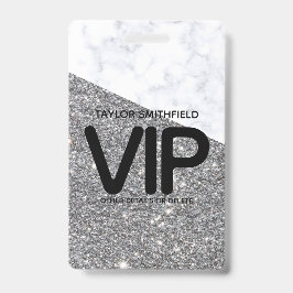 Silver Glitzer Trendsetter VIP Lanyard Abzeichen B Ausweis
