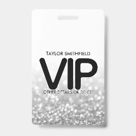 Silver Glitzer Trendsetter VIP Lanyard Abzeichen B Ausweis