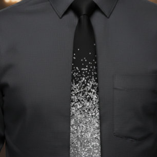 Silver Glitzer Trendy Ombre Fading Krawatte