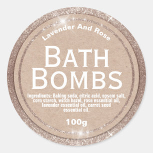 Silver Glitzer trifft Kraft Bath Bomb Labels Runder Aufkleber