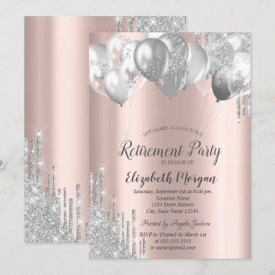 Silver Glitzer Tropfen Balloons Rose Gold Rente Einladung