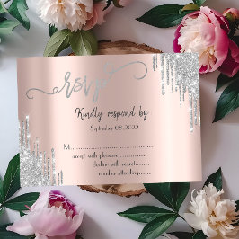 Silver Glitzer Tropfen Bat Mitzvah UAWG Einladung