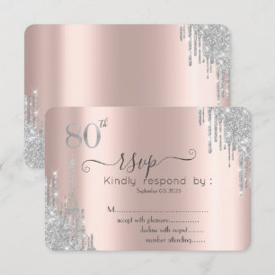 Silver Glitzer Tropfen, Eiffelturm 80. UAWG Einladung