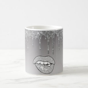 Silver Glitzer Tropfen Kaffeemaschine Tasse