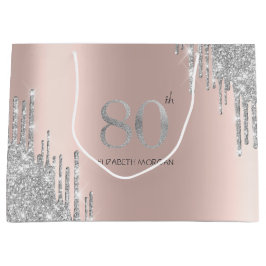 Silver Glitzer Tropfen Rose Gold 80. Große Geschenktüte