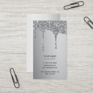 Silver Glitzer Tropfens Metallic Shine Makeup Arti Visitenkarte