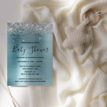 Silver Glitzer und Blue Foil Babydusche