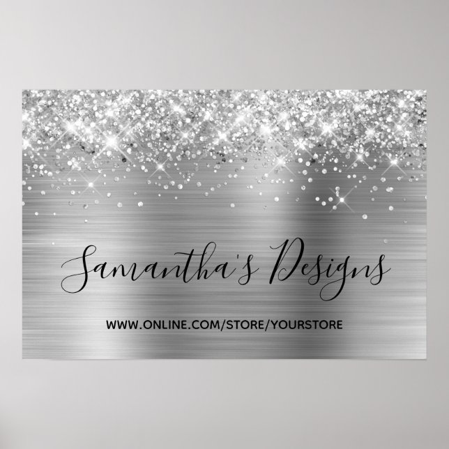Silver Glitzer und Metallic Foil Online Store Poster (Vorne)