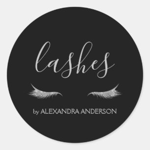 Silver Glitzer und Sparkle Eyelash Extension Runder Aufkleber