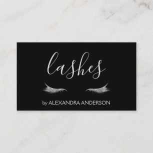 Silver Glitzer und Sparkle Eyelash Extension Visitenkarte