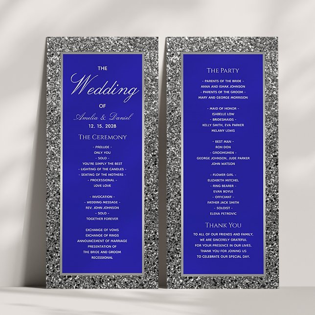 Silver Glitzer Wedding Program Programm (Von Creator hochgeladen)