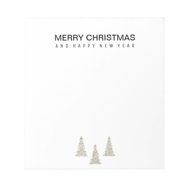 Silver Glitzer Weihnachten Notizblock (Vorderseite)