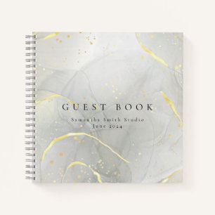 Silver Gold Artist Gästebuch für Kunstausstellung Notizbuch