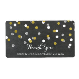 Silver Gold Chalkboard Confetti Wedels Labels