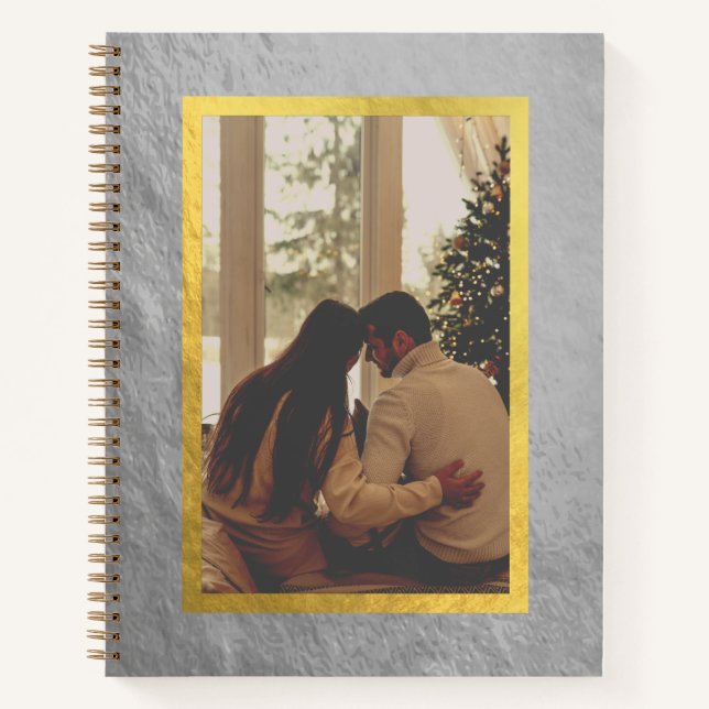 Silver & Gold Custom Foto Notebook Notizbuch (Vorderseite)