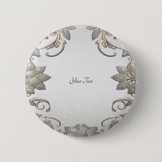 Silver Gold Floral Button (Vorderseite)