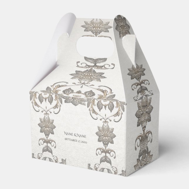 Silver Gold Floral Fevor Box Geschenkschachtel (Vorderseite)