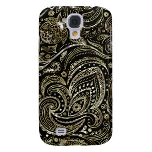 Silver & Gold Floral Paisley Muster Galaxy S4 Hülle