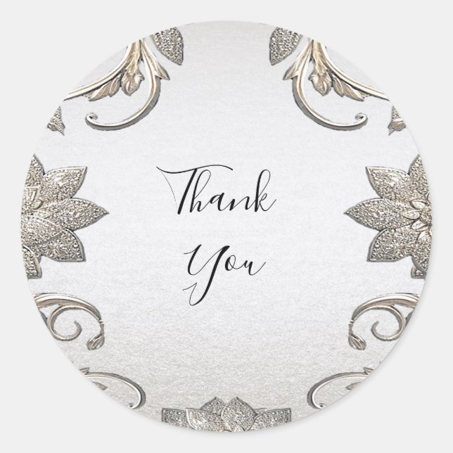 Silver Gold Floral Sticker (Vorderseite)