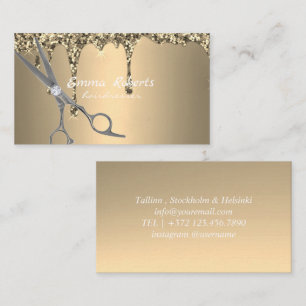 Silver Gold Friseur Gradient Glitzer Moderner Visitenkarte