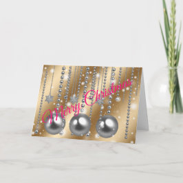 Silver Gold Frohe Weihnachten Karte