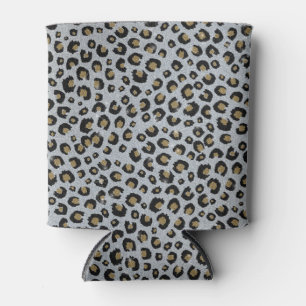 Silver Gold Glitzer Black Leopard Print Dosenkühler