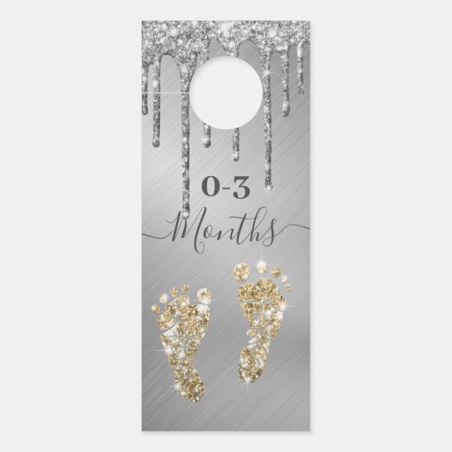 Silver Gold Glitzer Tropfen füttern Baby Closet Di Türanhänger (Vorderseite)