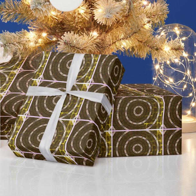 Silver Gold in Black Wrapping Paper Geschenkpapier (Feiertage)