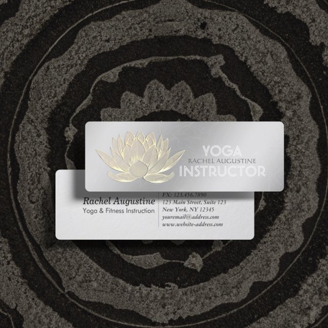 Silver Gold Lotus Yoga Meditation Reiki Instructor Mini Visitenkarte (Von Creator hochgeladen)