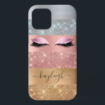 Silver Gold Rose Gold Glitzer Beauty Eyelash Case-Mate iPhone Hülle<br><div class="desc">Moderne, Glam, Imitats Silber, Gold und Rose Gold Glitzer Streifen iPhone Gehäuse. Dieses Design bietet Imitate glänzende Glitzer Streifen und gebürstetes Metall in Silber, Gold, Rosa Rosa Rosa Farbe Glitzer, Wimpern, Name Text Vorlage. Der Name wird mit einem schönen handgeschriebenen Stilskript geschrieben. Perfekt für Mädchen, Lashes Makeup Künstler, Beauty Salon...</div>