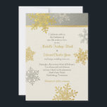 Silver Gold Snowflake Winter Hochzeit Einladung<br><div class="desc">Sie können den Text auf dieser silbergrauen, goldenen, Elfenbein oder Champagner Schneeflocken Winterhochzeit leicht personalisieren. Um den Text zu ändern, verwenden Sie die Optionen zum Personalisieren. Oder verwenden Sie für umfangreichere Textänderungen, z. B. Änderungen am Schriftart, der Farbe des Schriftartes, der Größe des Schriftartes und/oder der Textplatzierung, die Option Anpassen....</div>