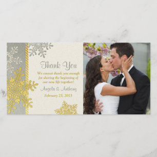 Silver Gold Snowflake Winter Wedding Danke