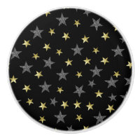 Silver & Gold Stars Black Hollywood Star Glam