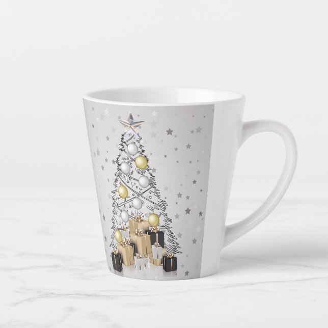 Silver Gold und Black Christmas Tree Milchtasse (Rechts)