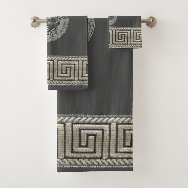 Silver Gorgon - Medusa Guest / Gift Gray Badhandtuch Set (Insitu)