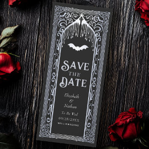 Silver Gothic Vampire Kathedrale Save the Date Einladung