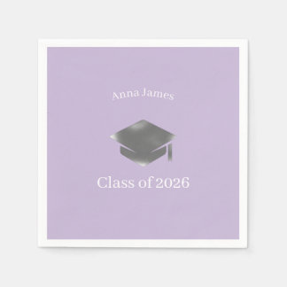 Silver Grad Cap in Dusty Lavender Serviette