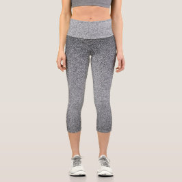 Silver Gradient Glitzer Capri Leggings