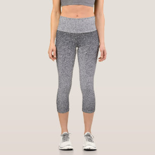 Silver Gradient Glitzer Capri Leggings