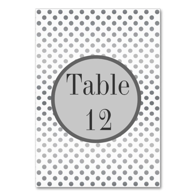 Silver Gradient Polka Dots von Shirley Taylor Tischnummer (Vorderseite)