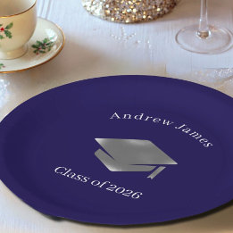  Silver Graduation Cap -Class of 2026 Pappteller