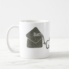 Silver Graduation Cap Glitzer hinzufügen Name grad Kaffeetasse