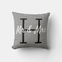 Silver Grau White Abstrakt Pattern Monogramm