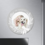 Silver Grau & White Einfache Weihnachtsfeier Foto Magnet<br><div class="desc">Holiday Foto Magnet mit einem einfachen Weihnachtskranz. Für eine weiter gehende Anpassung dieses Designs klicken Sie bitte auf die Schaltfläche "DESIGN TOOL" oben!</div>