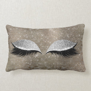 Silver Graue Glitzer Black Glam Make Up Gold Seque Lendenkissen